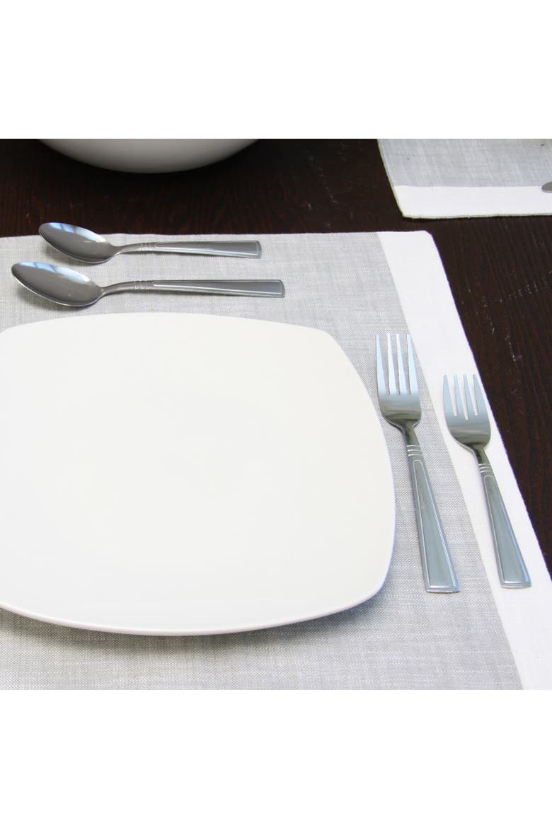 Creston 20-Piece Flatware Set with Tumble Finish, Alternate, color, Metallic Silver