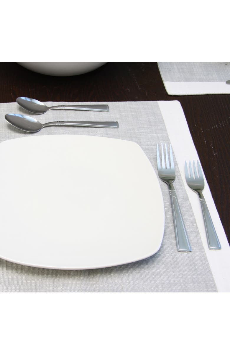 Gibson Home Creston 20-Piece Flatware Set with Tumble Finish, Alternate, color, Metallic Silver