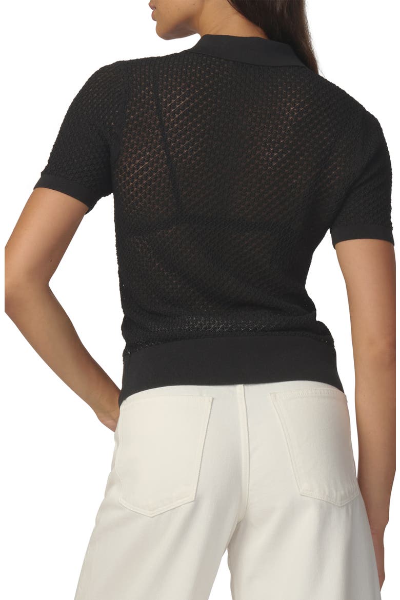 The Davey Open Stitch Short Sleeve Cardigan, Alternate, color, BLACK