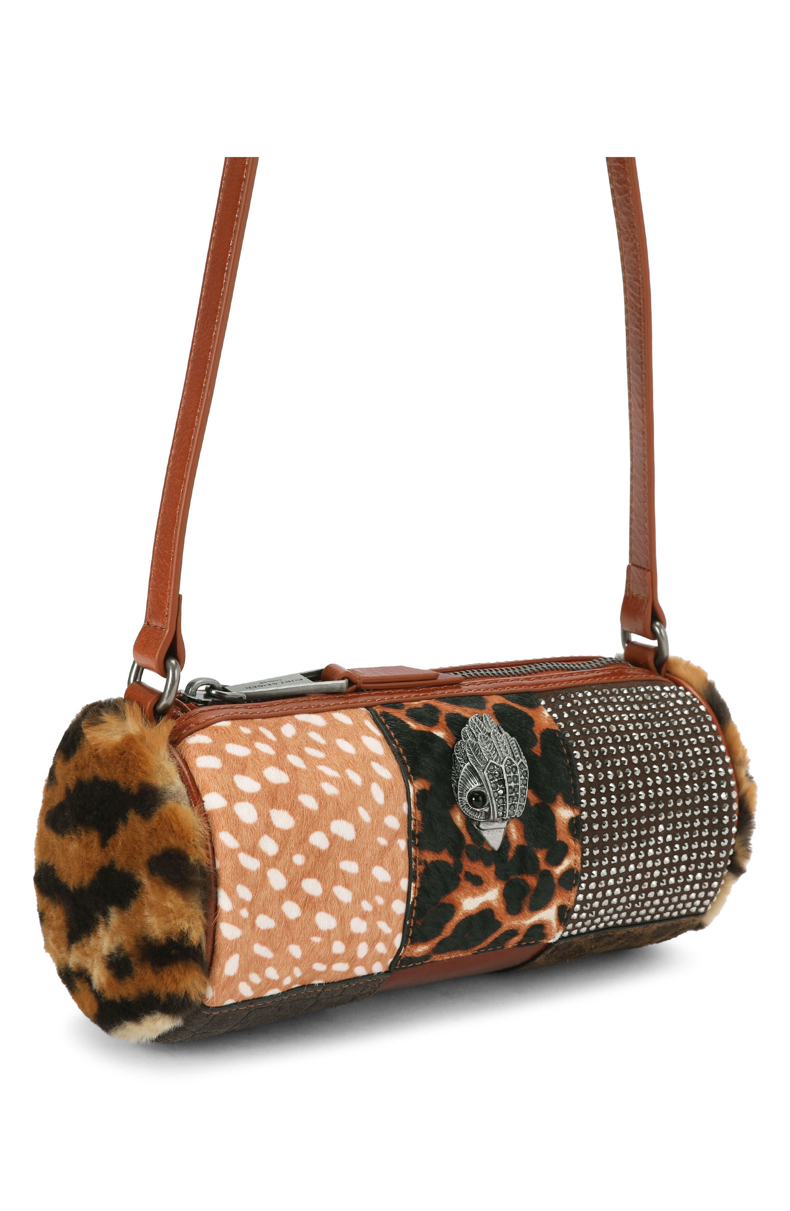 Kensington Small Barrel Leather Bag, Alternate, color, OPEN BROWN