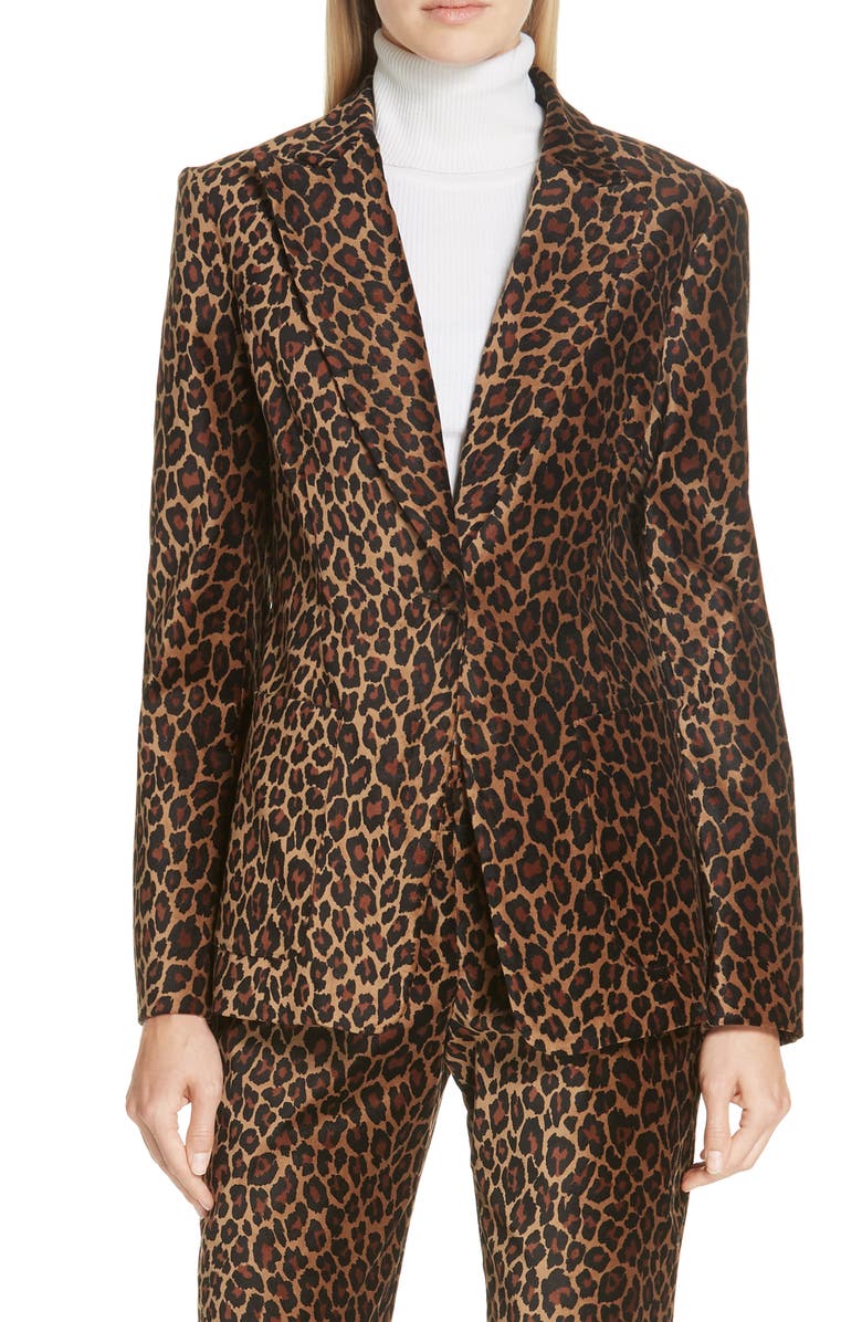 A.L.C. Mercer Marina Leopard Print Jacket, Main, color, 
