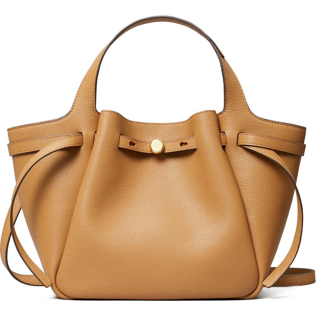 Tory Burch Romy Pebble Leather Satchel In Tiramisu