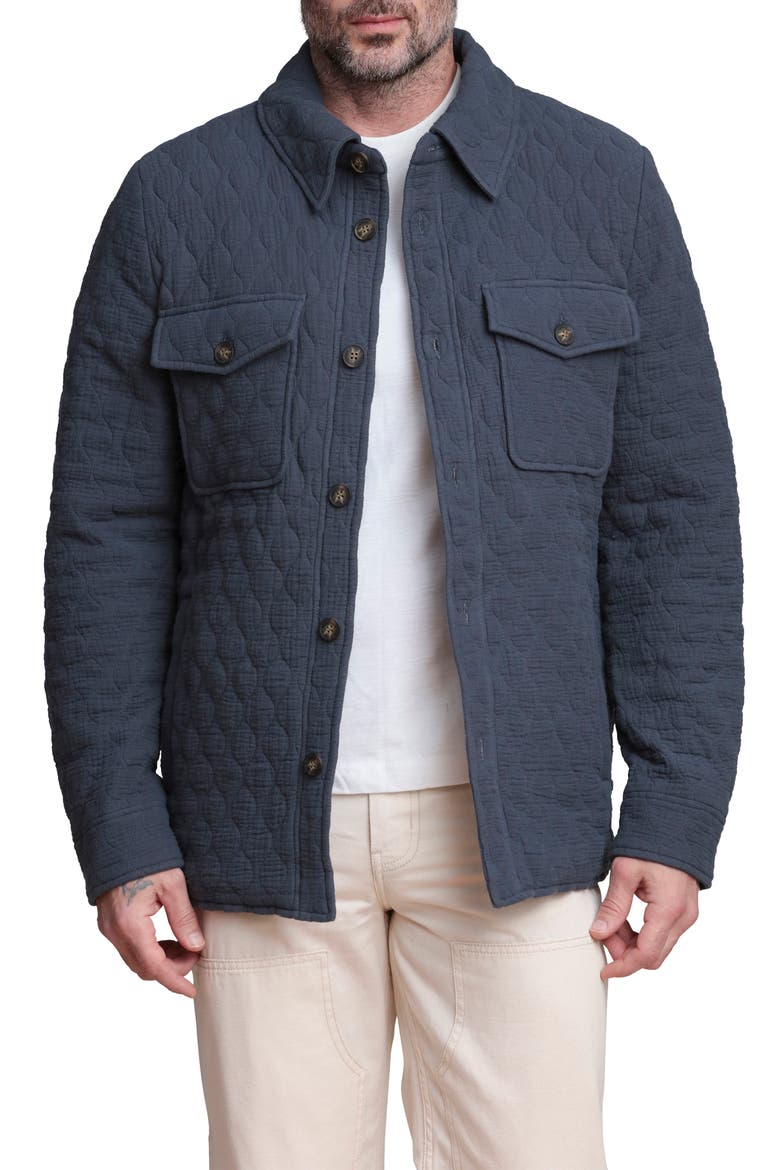 Quilted Shirt Jacket, Main, color, STEEL BLUE