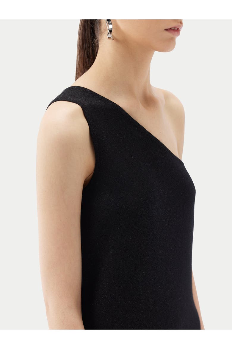 Cashmere Silk Sleeveless Asymmetric Top, Alternate, color, black