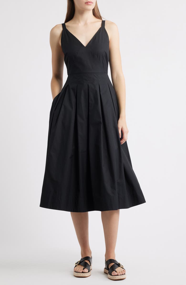 Alex Mill Abby Cotton Poplin Dress, Main, color, Rich Black