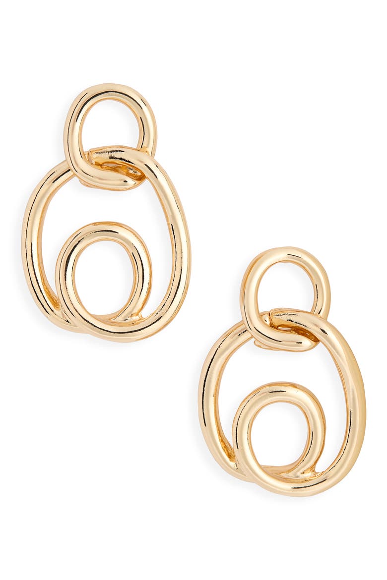 Intertwined Drop Earrings, Main, color, GOLD