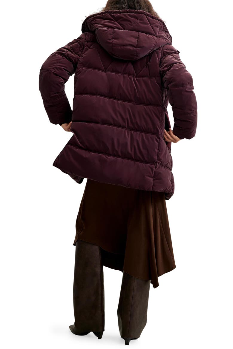 Quilted Overcoat, Alternate, color, BURGUNDY