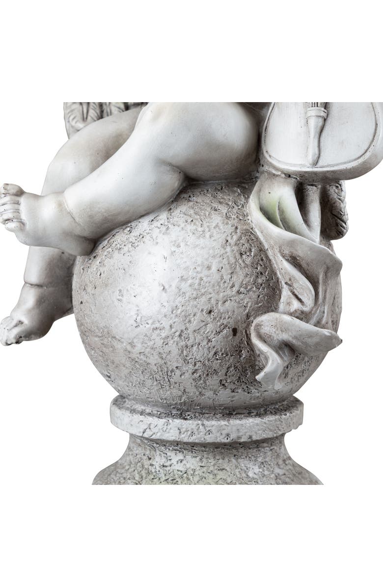 Northlight 14.75" Set of 2 Cherub Angels with Instruments Outdoor Garden Statues, Alternate, color, Gray