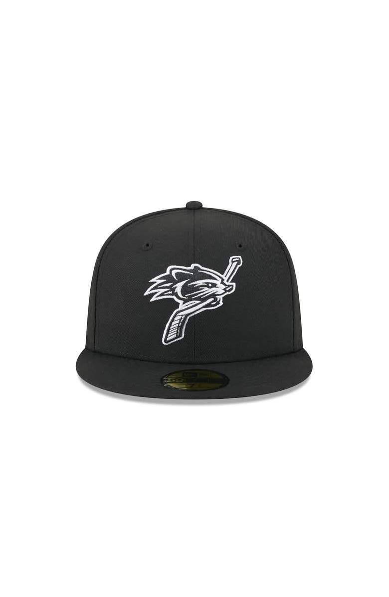New Era Men's New Era  Black New Hampshire Fisher Cats Theme Nights 59FIFTY Fitted Hat, Alternate, color, 