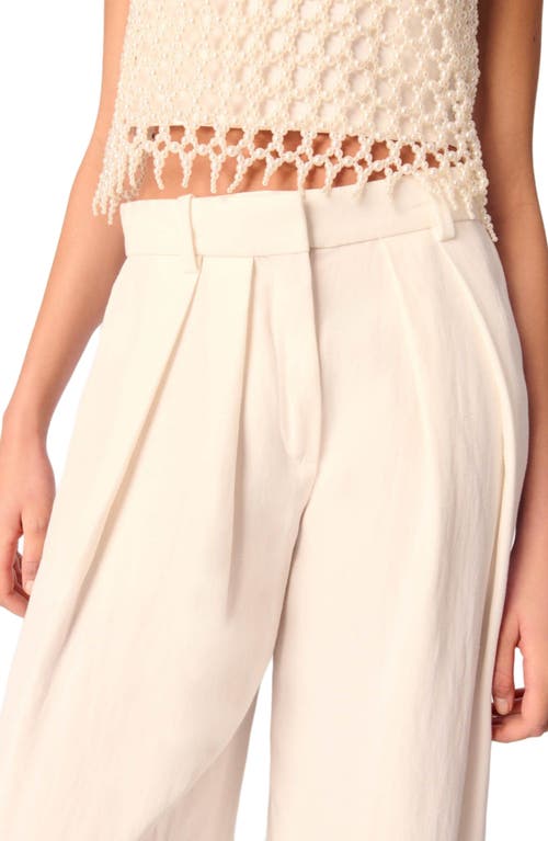 Maje Womens Wide-leg High-rise Woven Trousers Blanc In Ecru