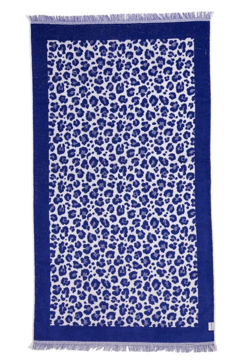 Leopard Print Organic Cotton Full Terry Turkish Towel