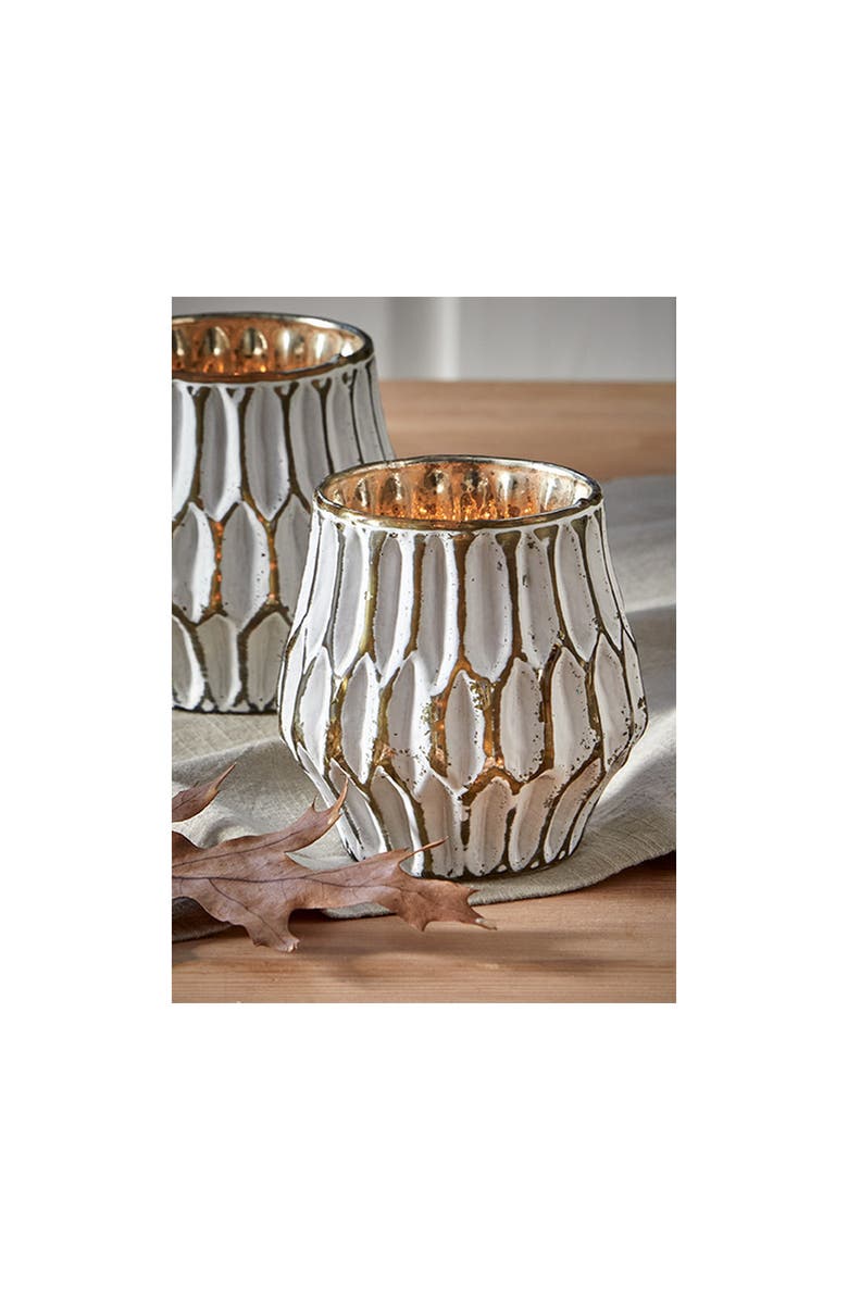 tag White Aria Glass Tealight Candle Holder Decorative Centerpiece, Alternate, color, White