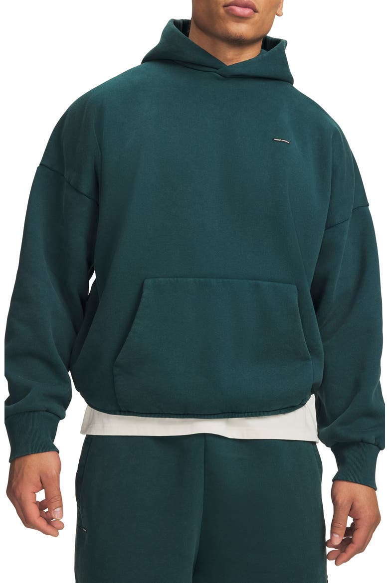 UA Icon Oversize Fleece Pullover Hoodie, Main, color, ARDEN GREEN