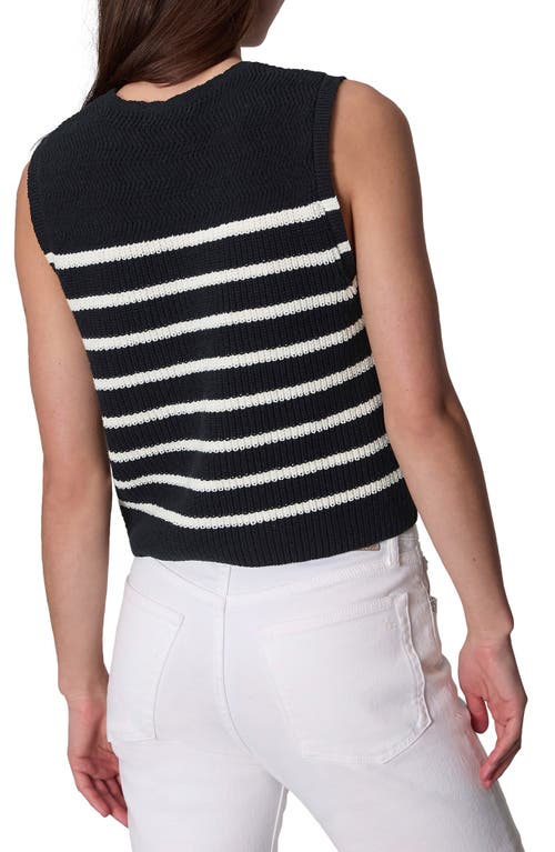 Rag & Bone Jen Striped Ribbed Cotton-blend Vest In Black