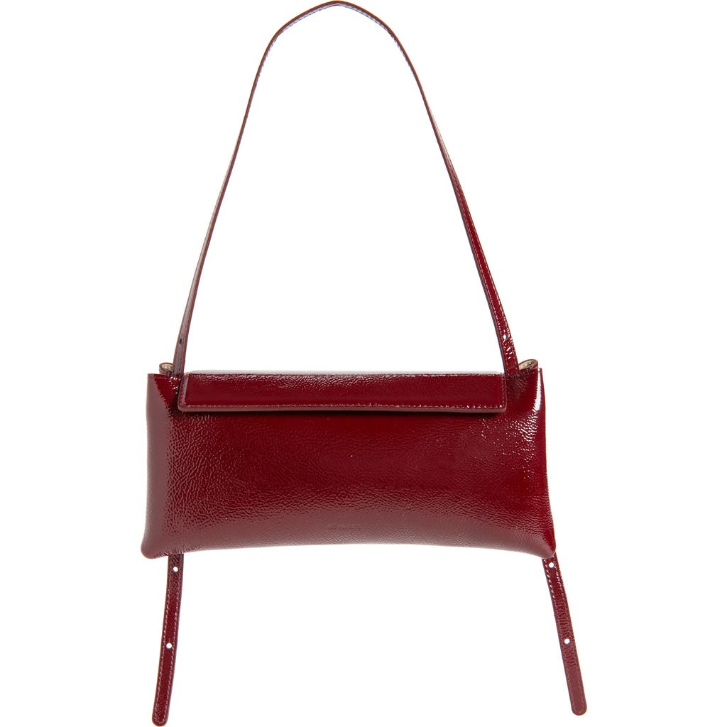 Ree Projects Elieze Crinkle Patent Leather Clutch In Burgundy