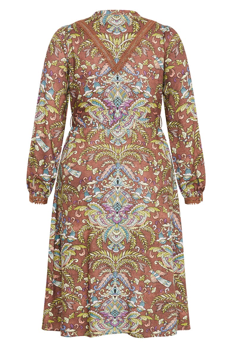 Sable Long Sleeve Tie Belt Dress, Alternate, color, PRINT
