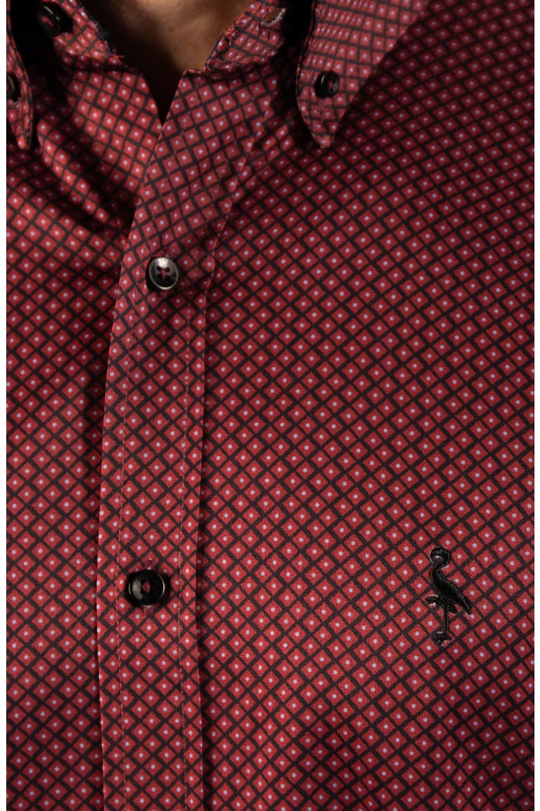 Diamond Printed Performance Shirt, Alternate, color, WINE