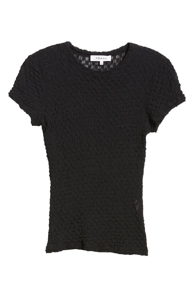FRAME Textured Semisheer Mesh T-Shirt, Alternate, color, Noir