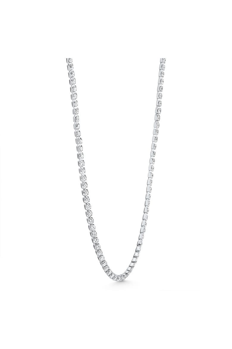 Platinum 8 3/4Ct Diamond Tennis Necklace Lab Grown 17", Alternate, color, Platinum