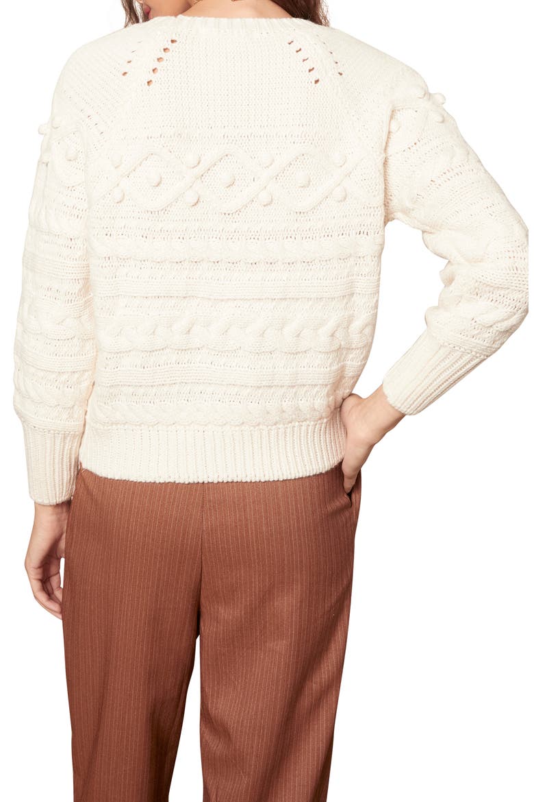 BB Dakota Doing the Most Cable Knit Sweater, Alternate, color, IVORY