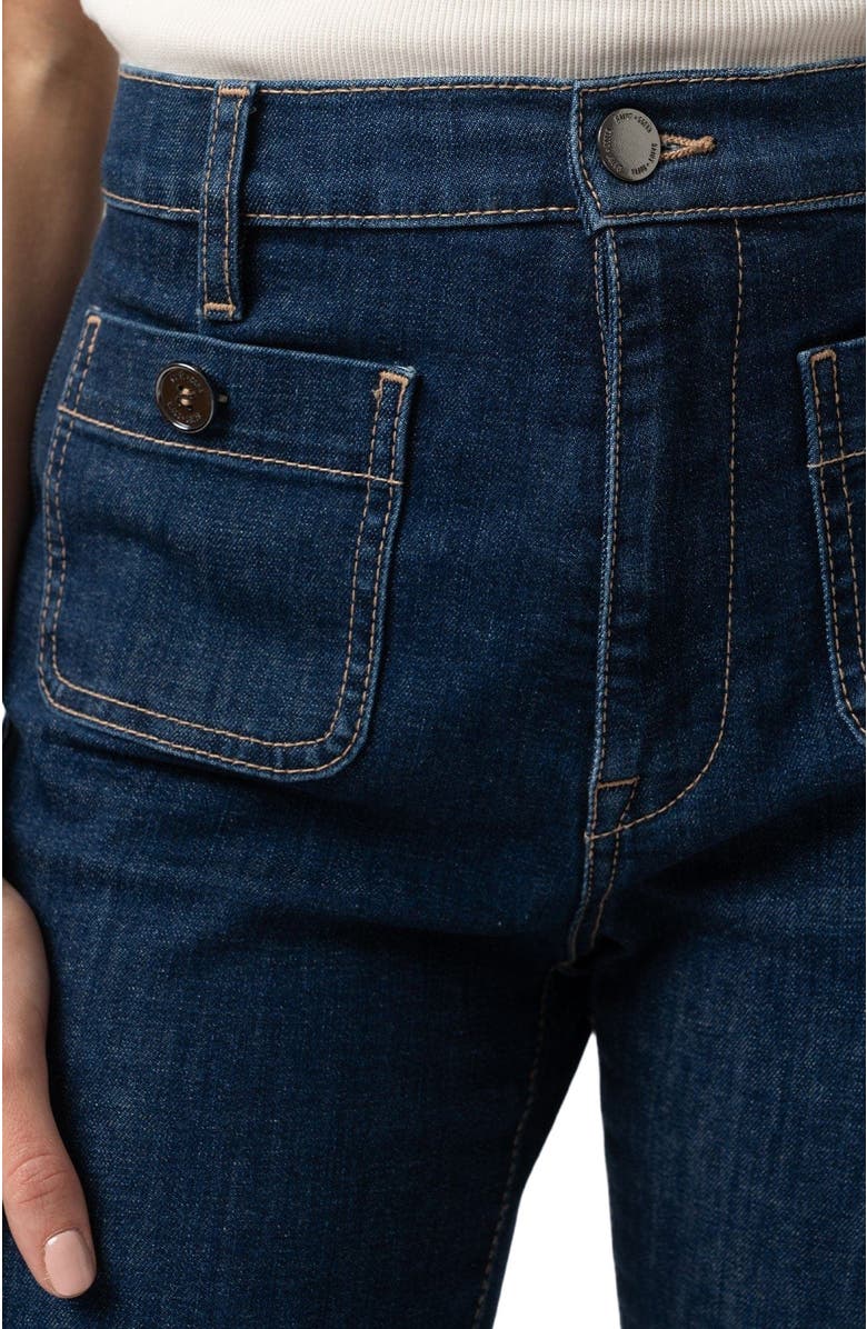 Saint + Sofia Bowie Stretch Flare Jeans, Alternate, color, Navy