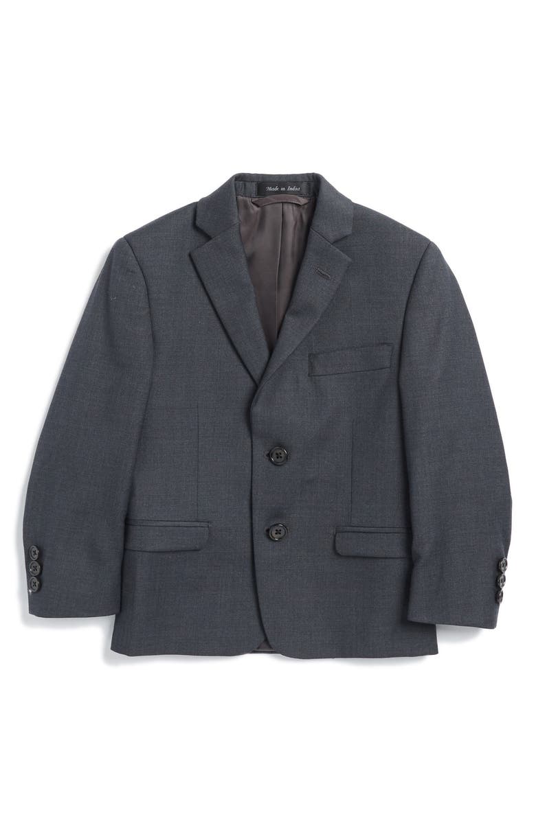 Ralph Lauren Kids' Classic Grey Plain Wool Blazer, Main, color, 