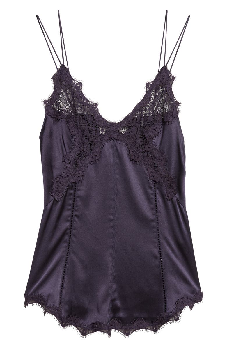 Isabel Marant Diandra Stretch Silk Camisole, Alternate, color, Black Midnight