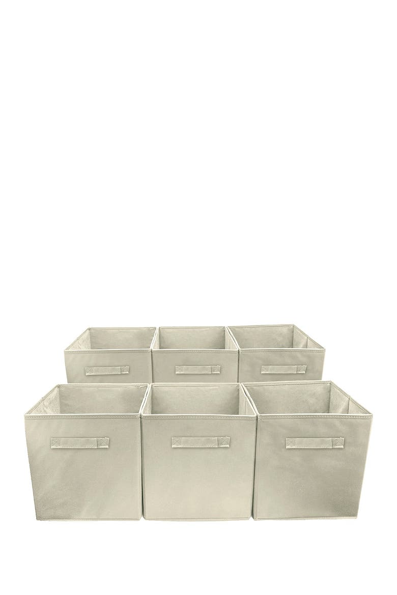 Foldable Storage Cube Basket Bin - Set of 6 - Beige, Alternate, color, BEIGE