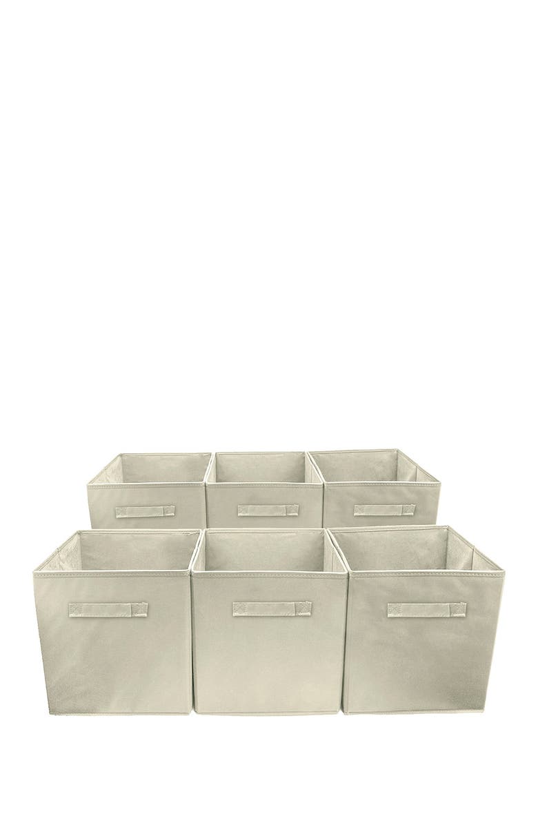 SORBUS Foldable Storage Cube Basket Bin - Set of 6 - Beige, Alternate, color, Beige