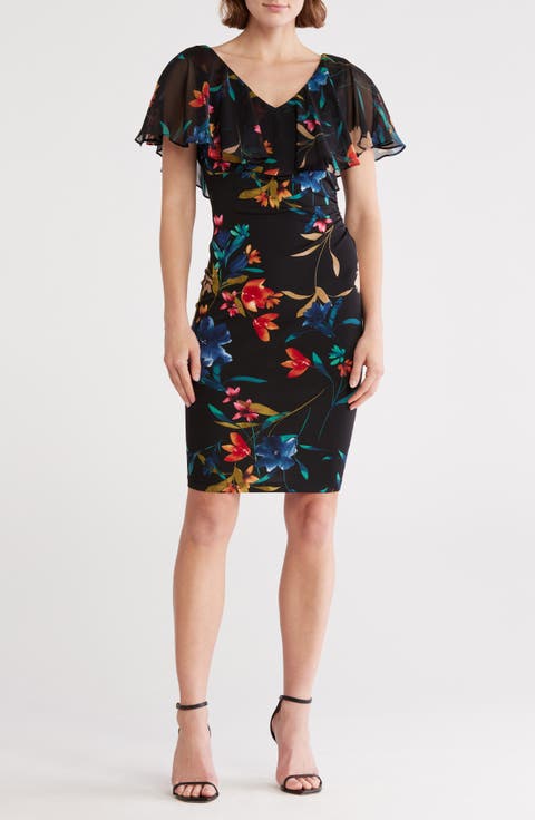 Floral Cape Dress