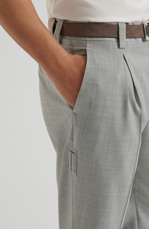Brunello Cucinelli Wool And Cotton Trousers With Cuffs In Gray