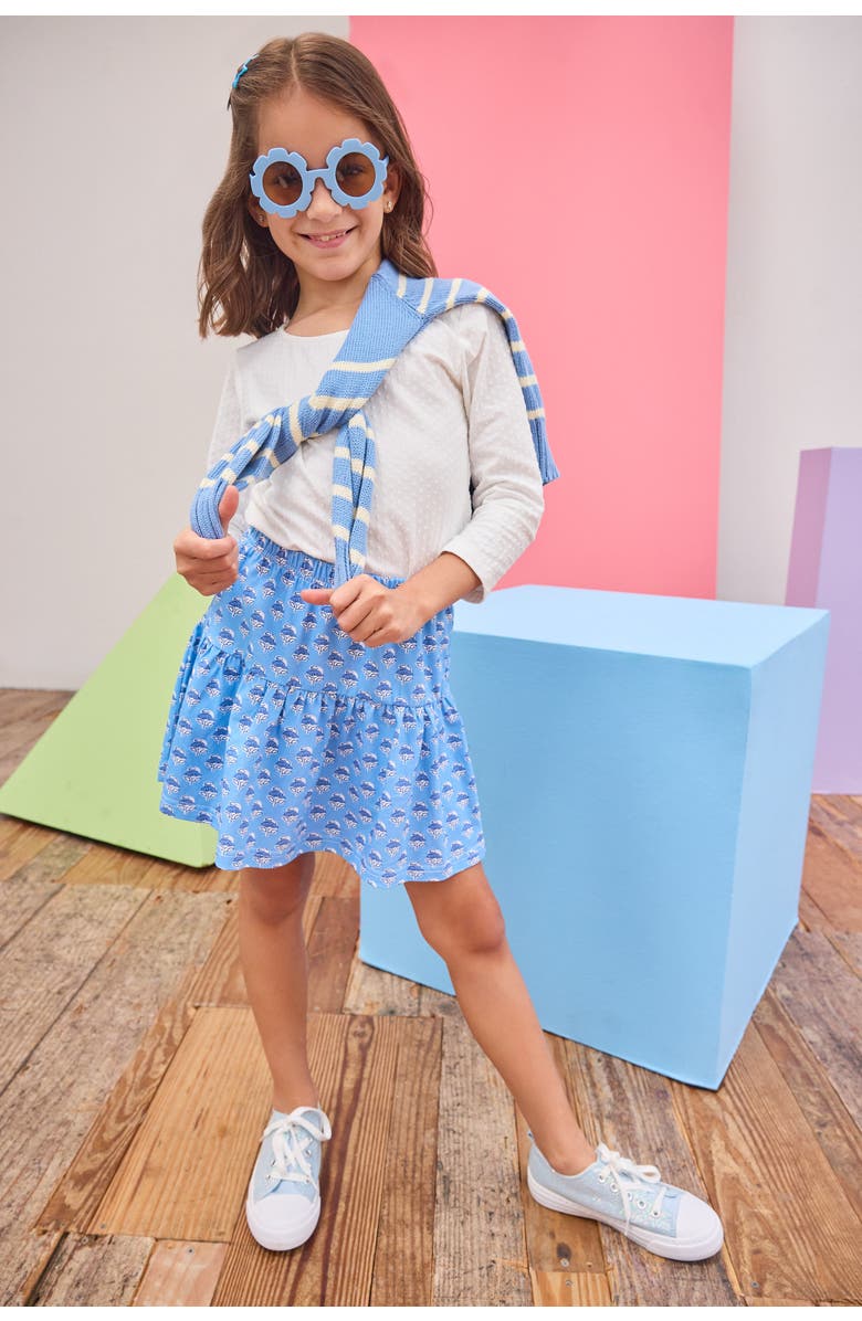 BISBY Kids' Floral Sally Skort, Alternate, color, Cornflower Block Print