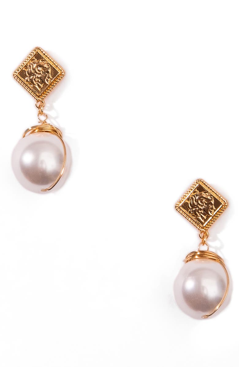 8 Other Reasons x Jenn Im Jinju Imitation Pearl Drop Earrings, Main, color, 