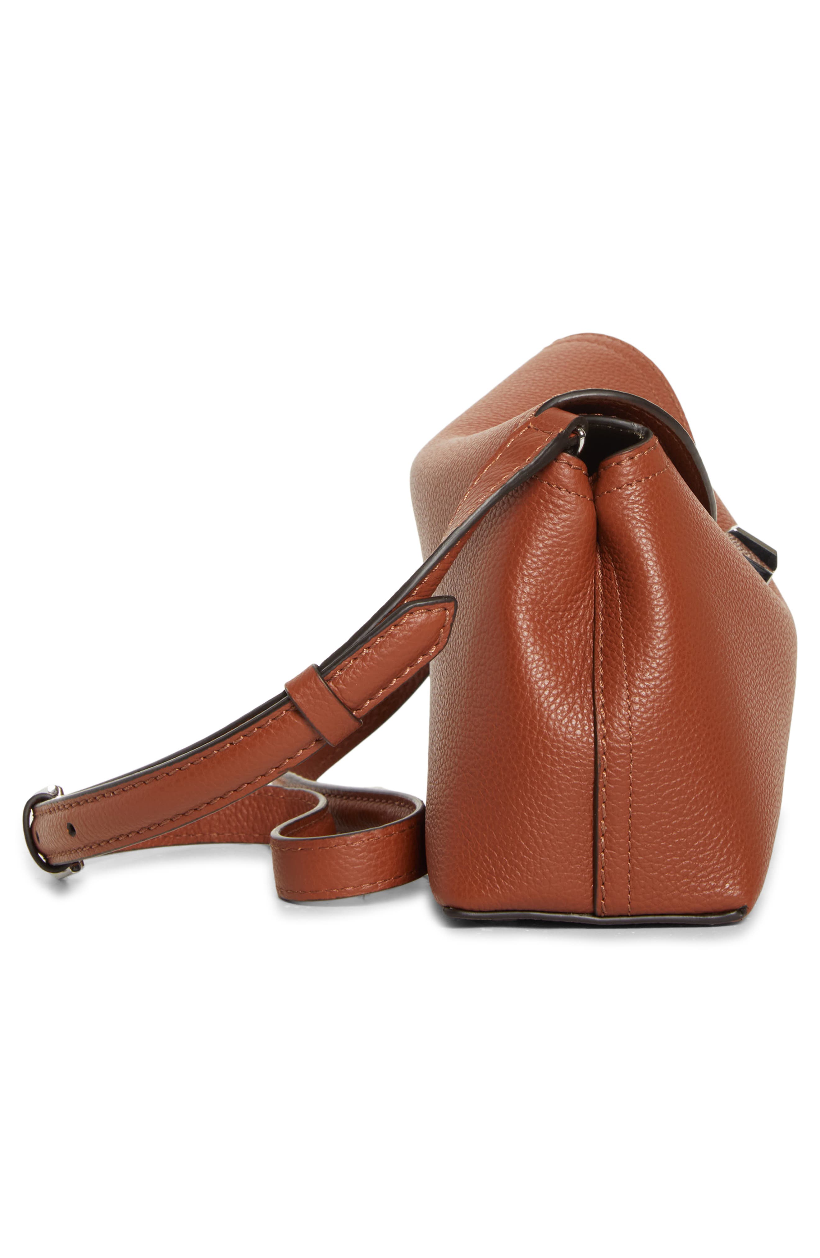T-Lock Leather Clutch, Alternate, color, SIENNA