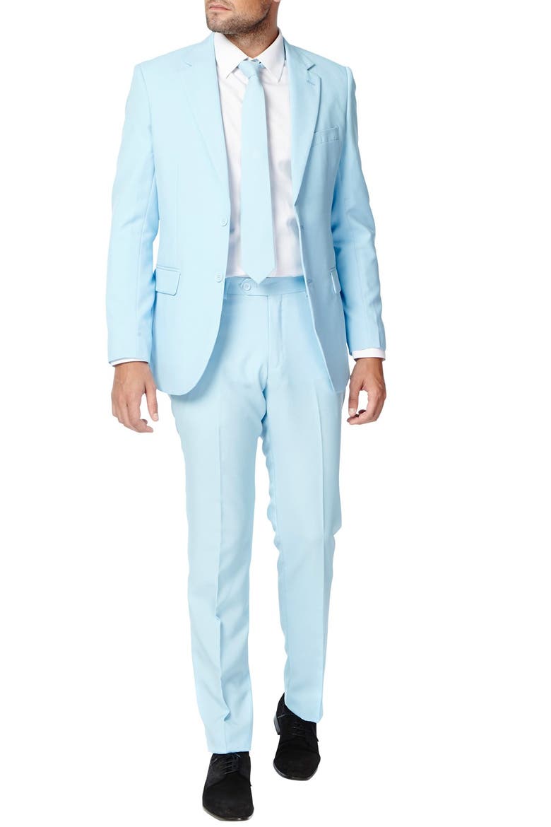 'Cool Blue' Trim Fit Two-Piece Suit with Tie, Main, color, BLUE
