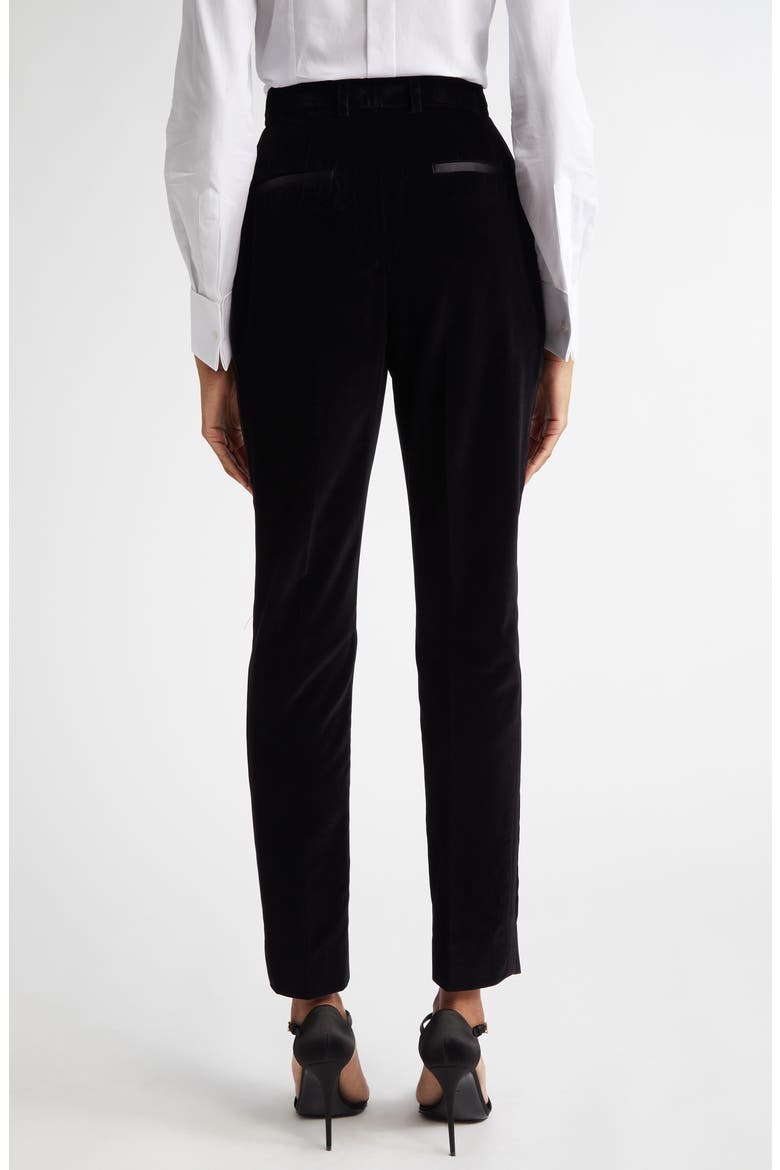 Tailored Velveteen Tuxedo Pants, Alternate, color, N0000 NERO