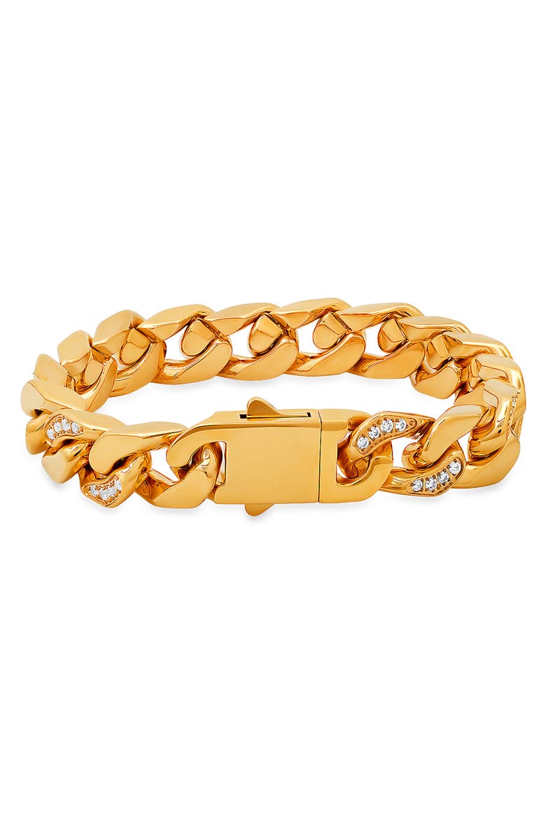 18K Gold Plate Curb Link Bracelet, Main, color, GOLD