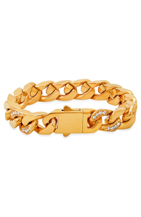 18K Gold Plate Curb Link Bracelet