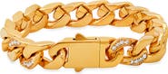 HMY JEWELRY 18K Gold Plate Curb Link Bracelet