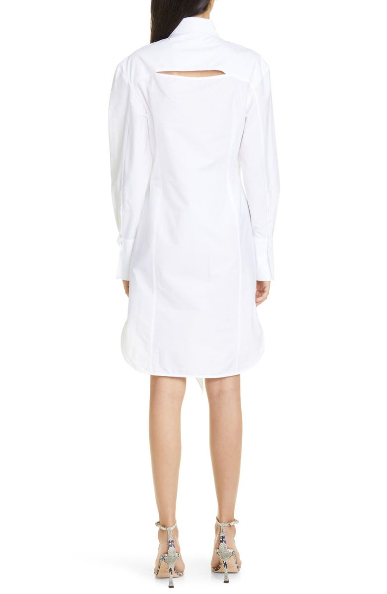 Victoria Beckham Tie Detail Organic Cotton Poplin Shirtdress, Alternate, color, 