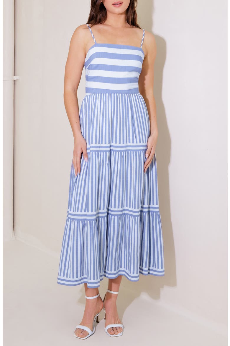 Stripe Maxi Sundress, Alternate, color, BLUE/ WHITE