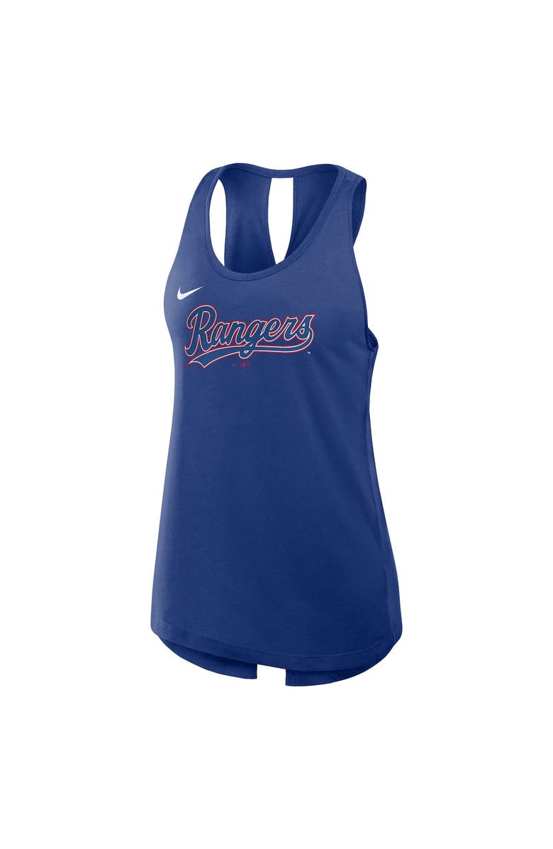 Nike Women's Nike Royal Texas Rangers Crisscross Performance Tank Top, Alternate, color,