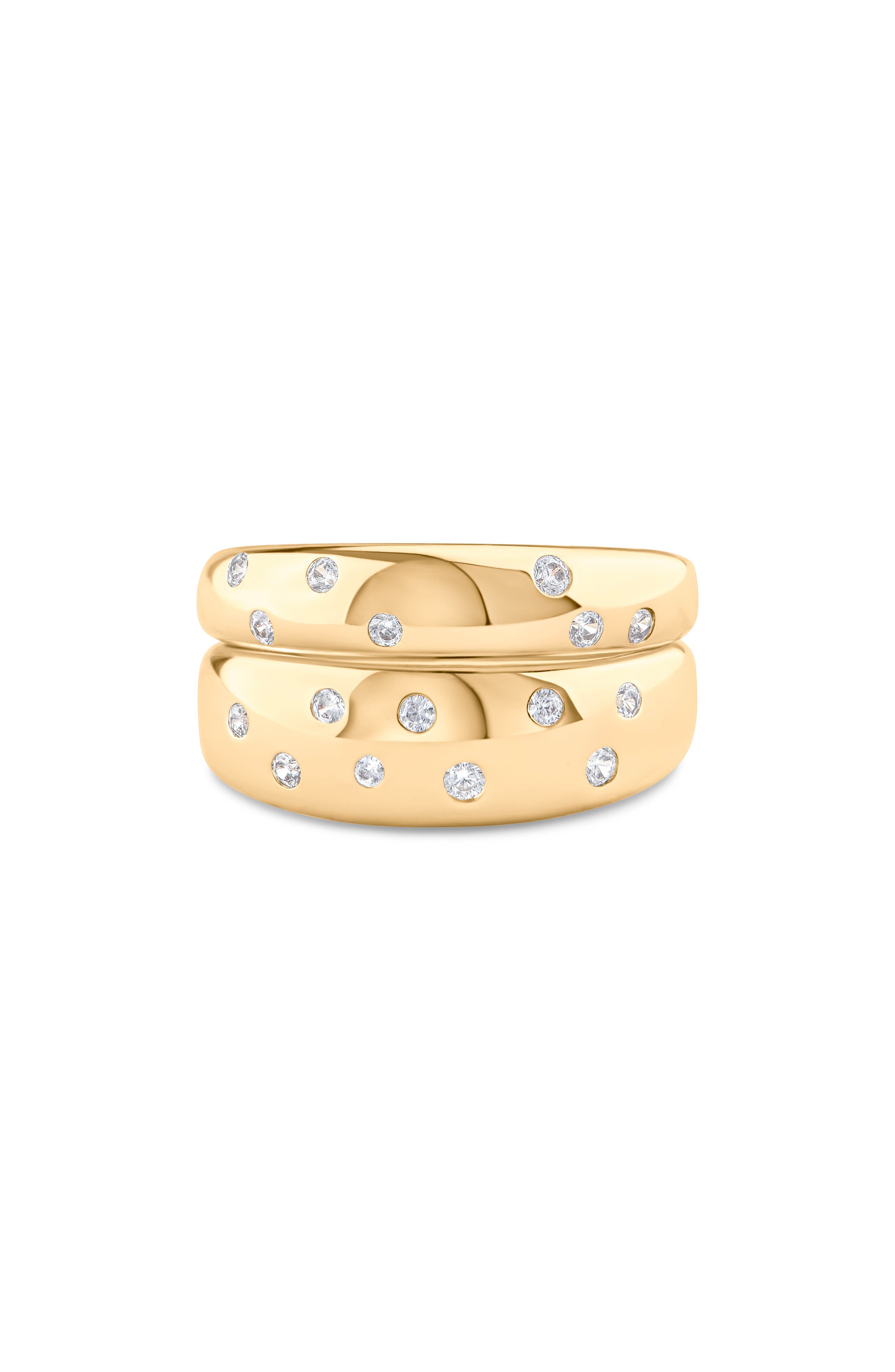 Set of 2 Cubic Zirconia Stackable Rings