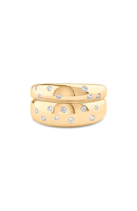 Set of 2 Cubic Zirconia Stackable Rings