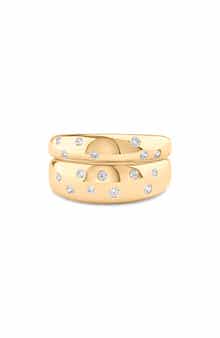 Set of 2 Cubic Zirconia Stackable Rings
