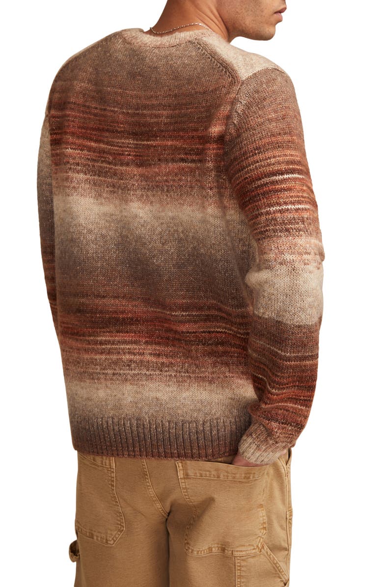 Lucky Brand Space Dye Crewneck Sweater, Alternate, color, Brown Multi