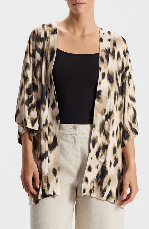 Yahav Flowy Leopard-Print Lightweight Shirt