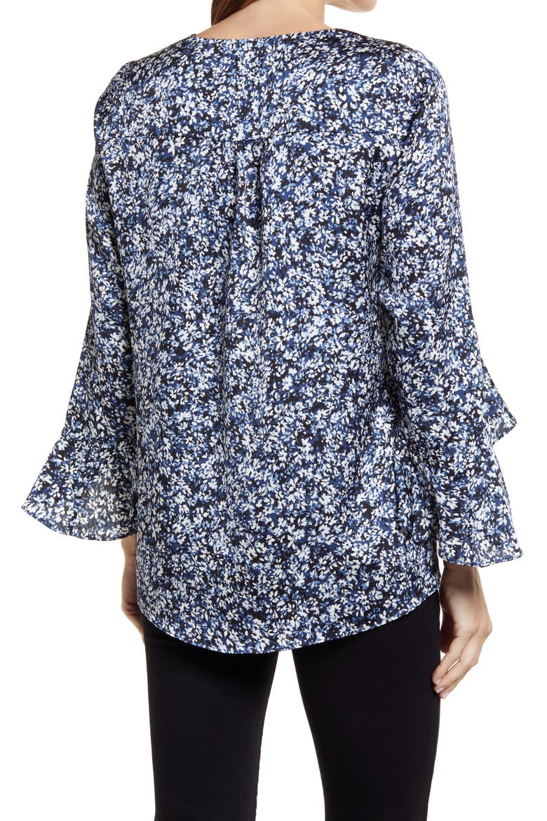 Flutter Sleeve V-Neck Blouse, Alternate, color, VINTAGE BLUE