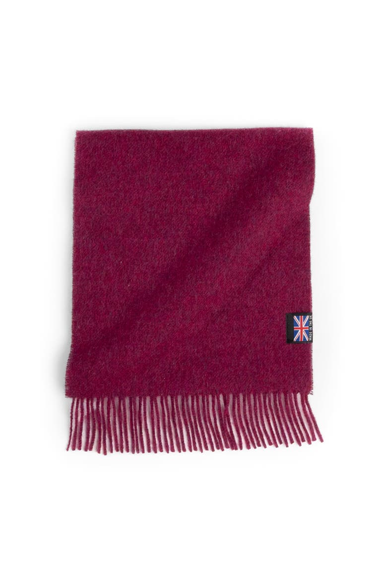 Fringed Merino Wool Scarf, Alternate, color, Crimson