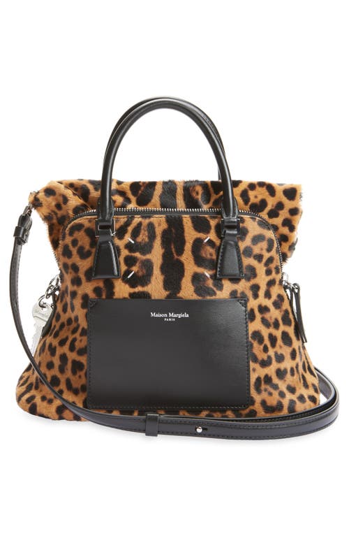 Maison Margiela Mini 5ac Leopard Print Genuine Calf Hair Tote In Multi